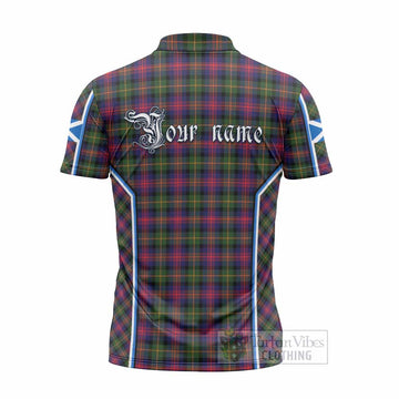 Logan Tartan Crest Zipper Polo Shirt Scotland Coat of Arm Flag Style