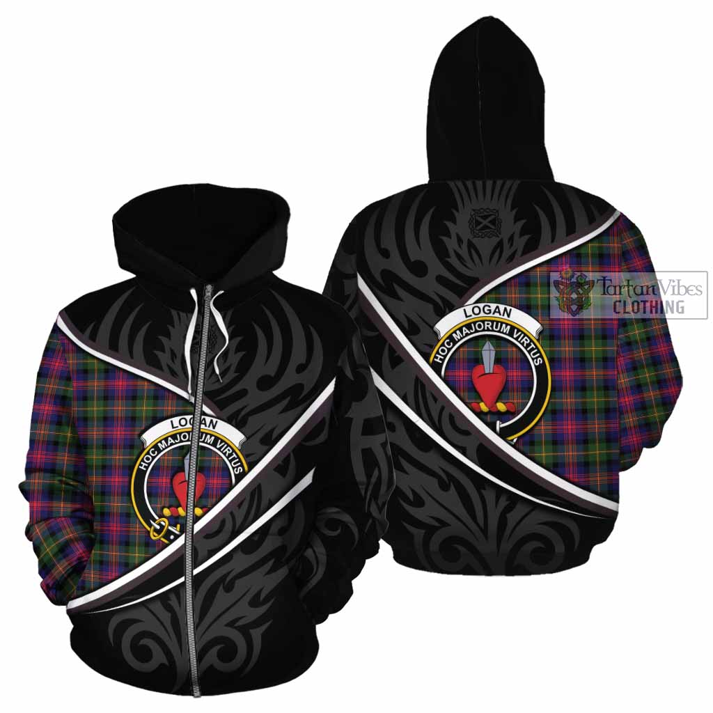 Logan Tartan Family Crest Cotton Hoodie Celtic Scottish Thistle Floral - Tartan Vibes Clothing