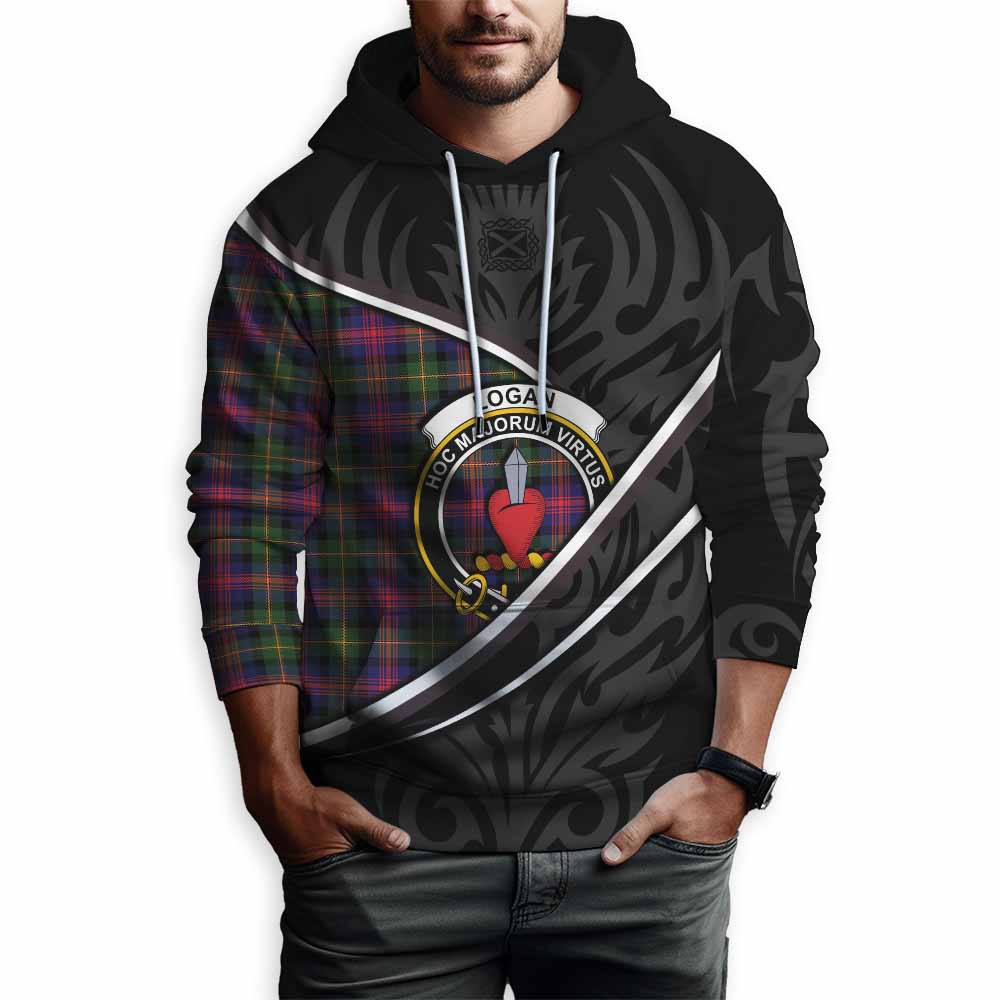 Logan Tartan Family Crest Hoodie Celtic Scottish Thistle Floral - Tartan Vibes Clothing