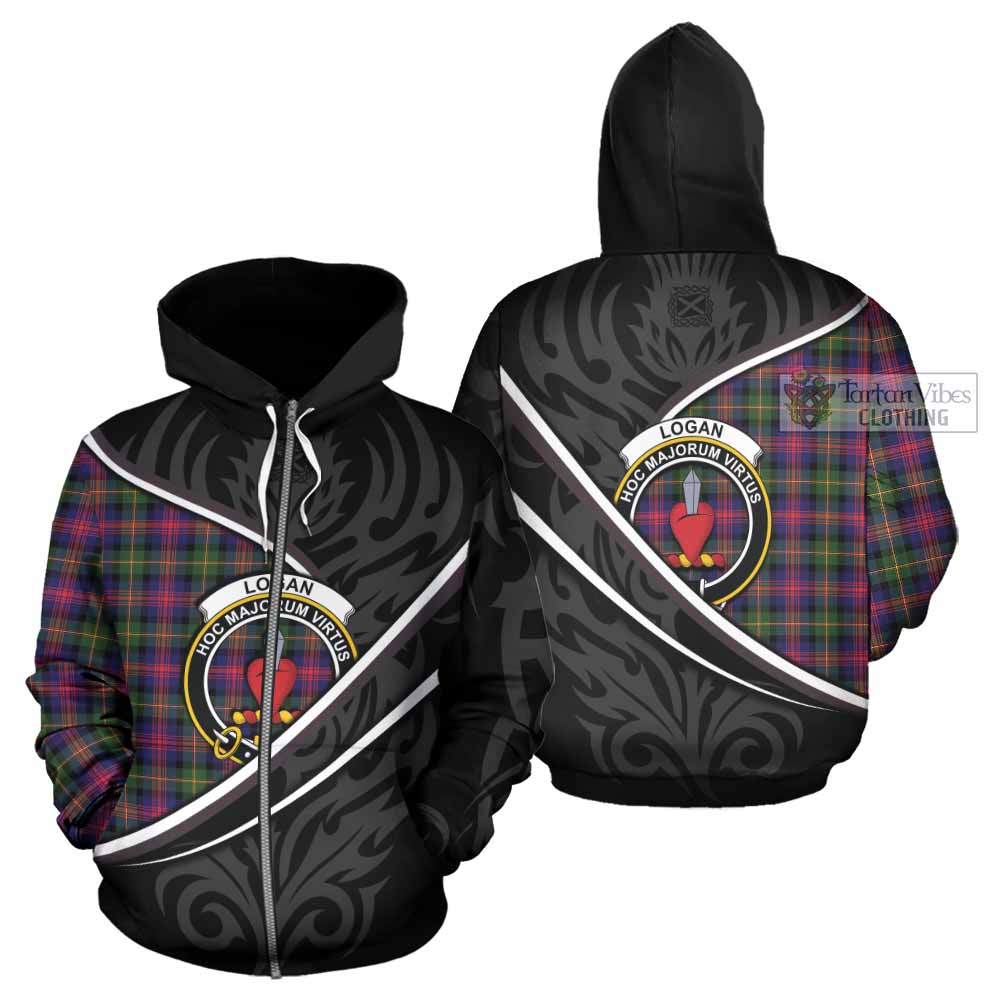 Logan Tartan Family Crest Hoodie Celtic Scottish Thistle Floral - Tartan Vibes Clothing