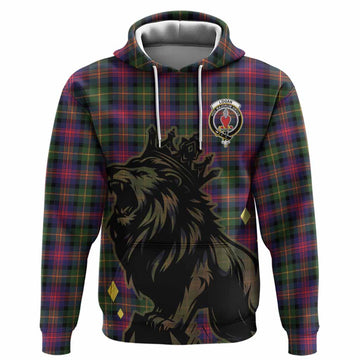 Logan Tartan Family Crest Hoodie Crowned Lion Roaring