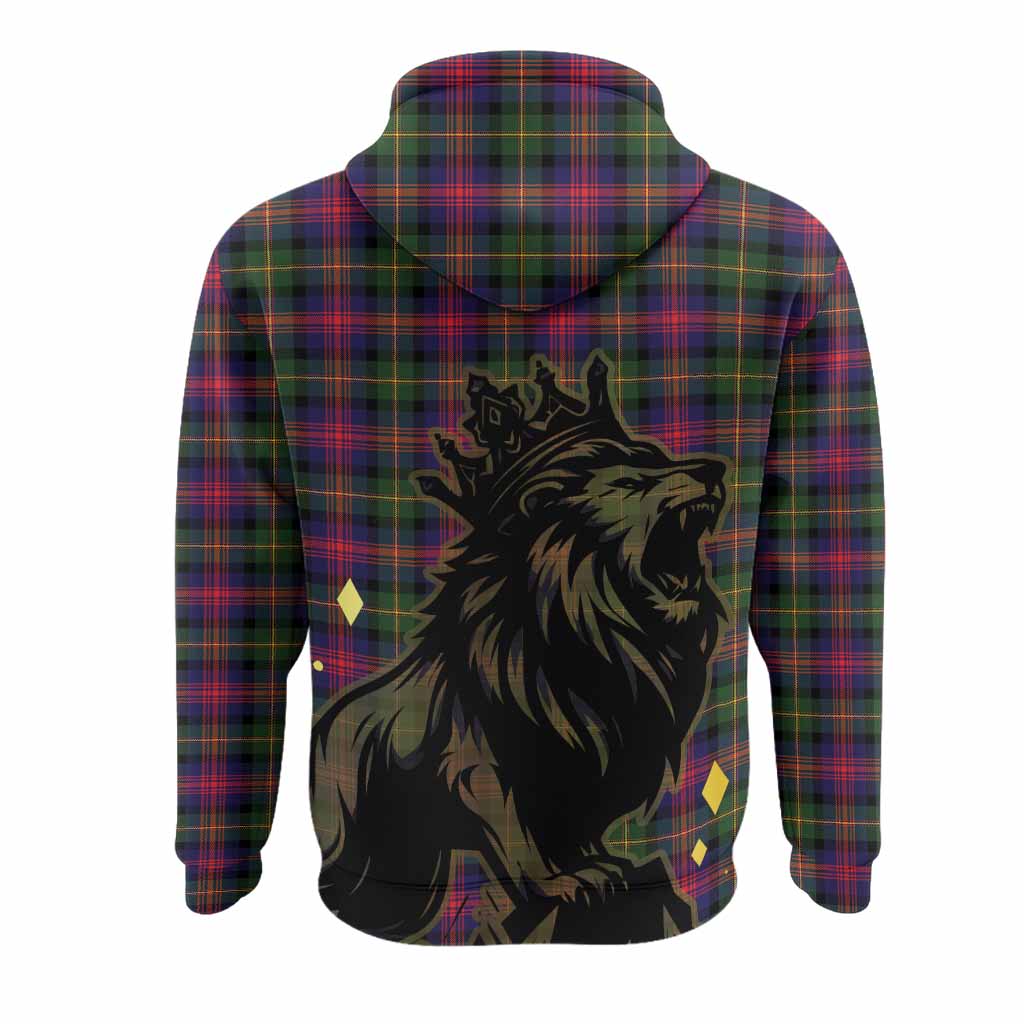 Logan Tartan Family Crest Hoodie Crowned Lion Roaring