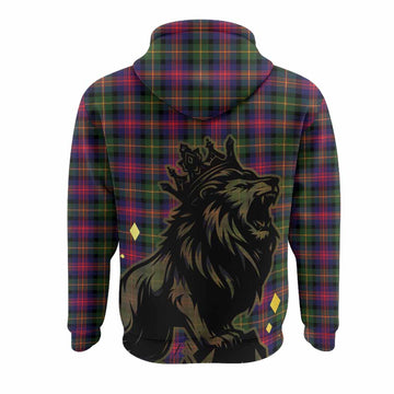 Logan Tartan Family Crest Hoodie Crowned Lion Roaring