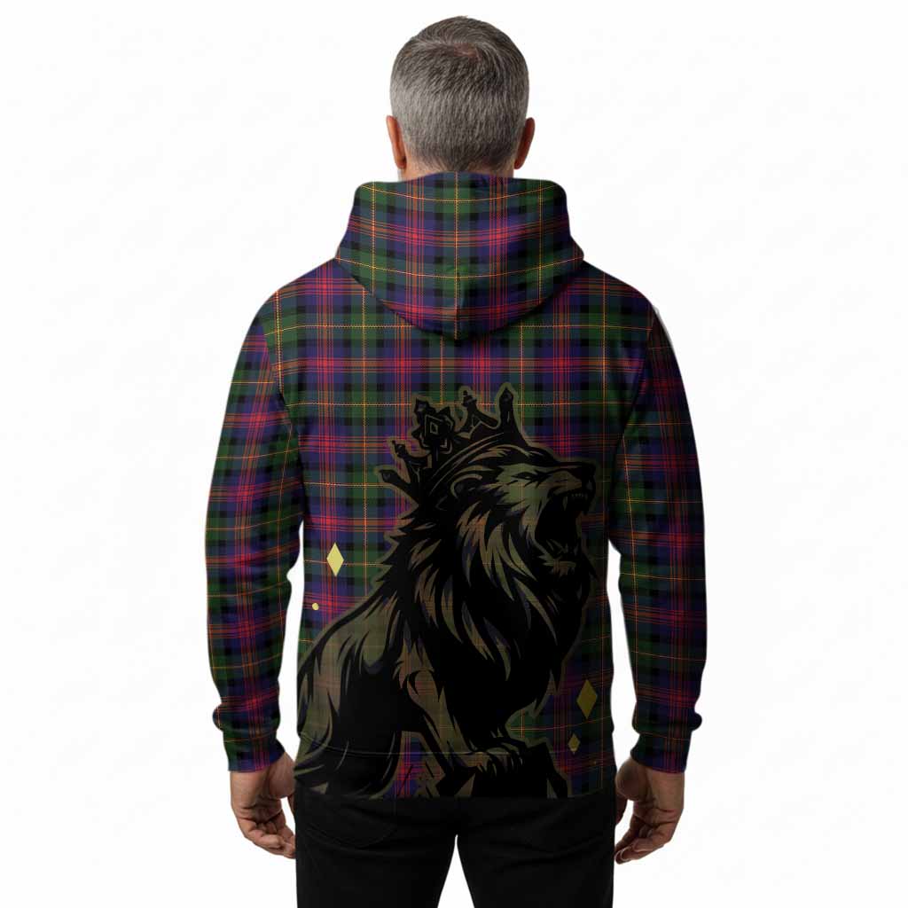 Logan Tartan Family Crest Hoodie Crowned Lion Roaring