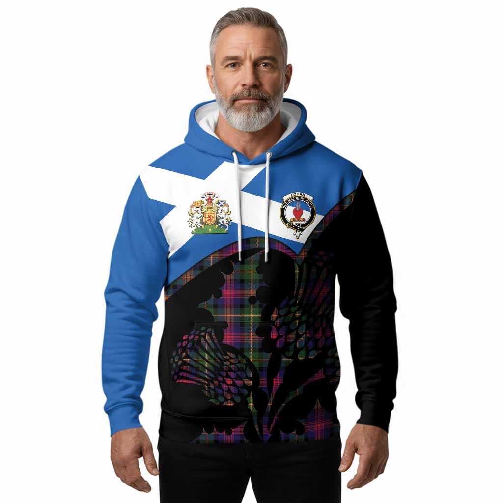 Logan Tartan Family Crest Hoodie Scotland Thistle Floral Flag Style