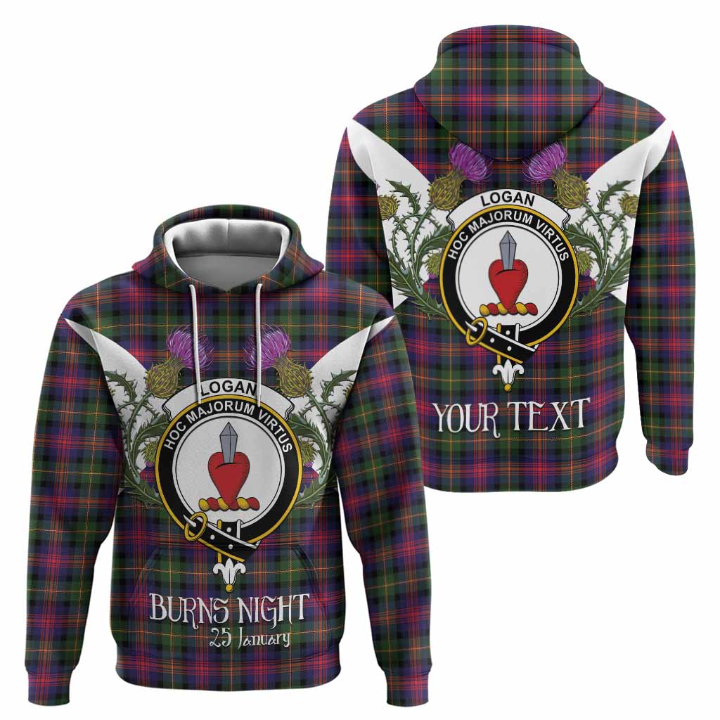 Logan Tartan Family Crest Hoodie Scottish Burns Night Thistle Floral
