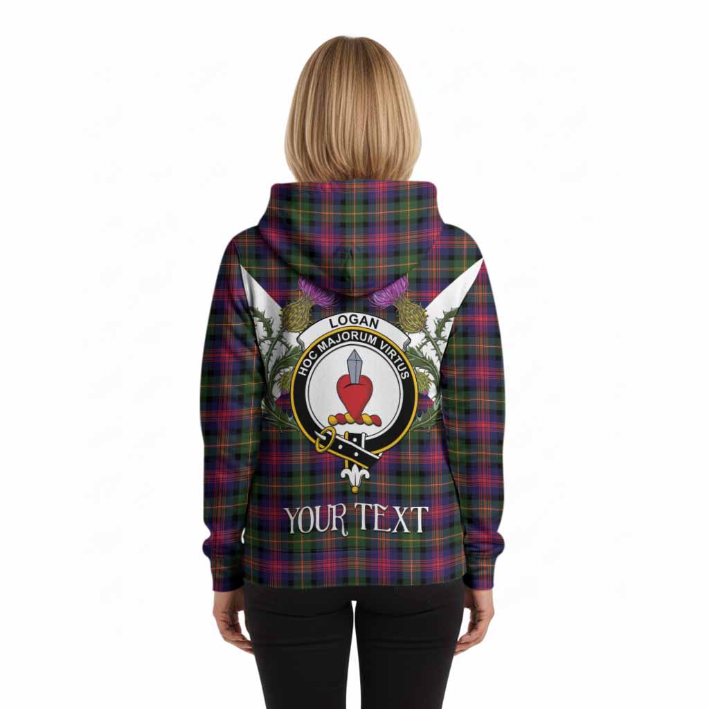 Logan Tartan Family Crest Hoodie Scottish Burns Night Thistle Floral