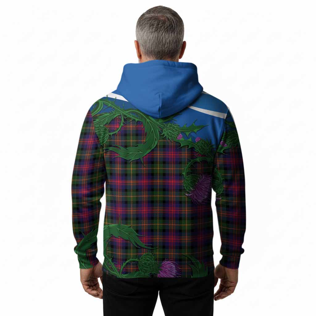 Logan Tartan Family Crest Hoodie Thistle in Minimalism