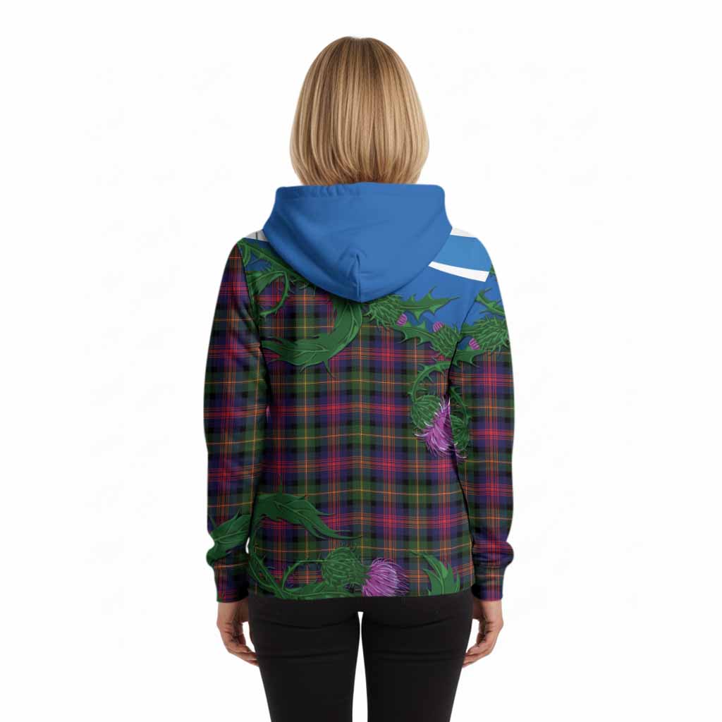 Logan Tartan Family Crest Hoodie Thistle in Minimalism