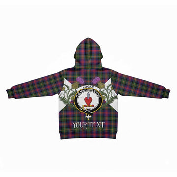 Logan Tartan Family Crest Kid Hoodie Scottish Burns Night Thistle Floral