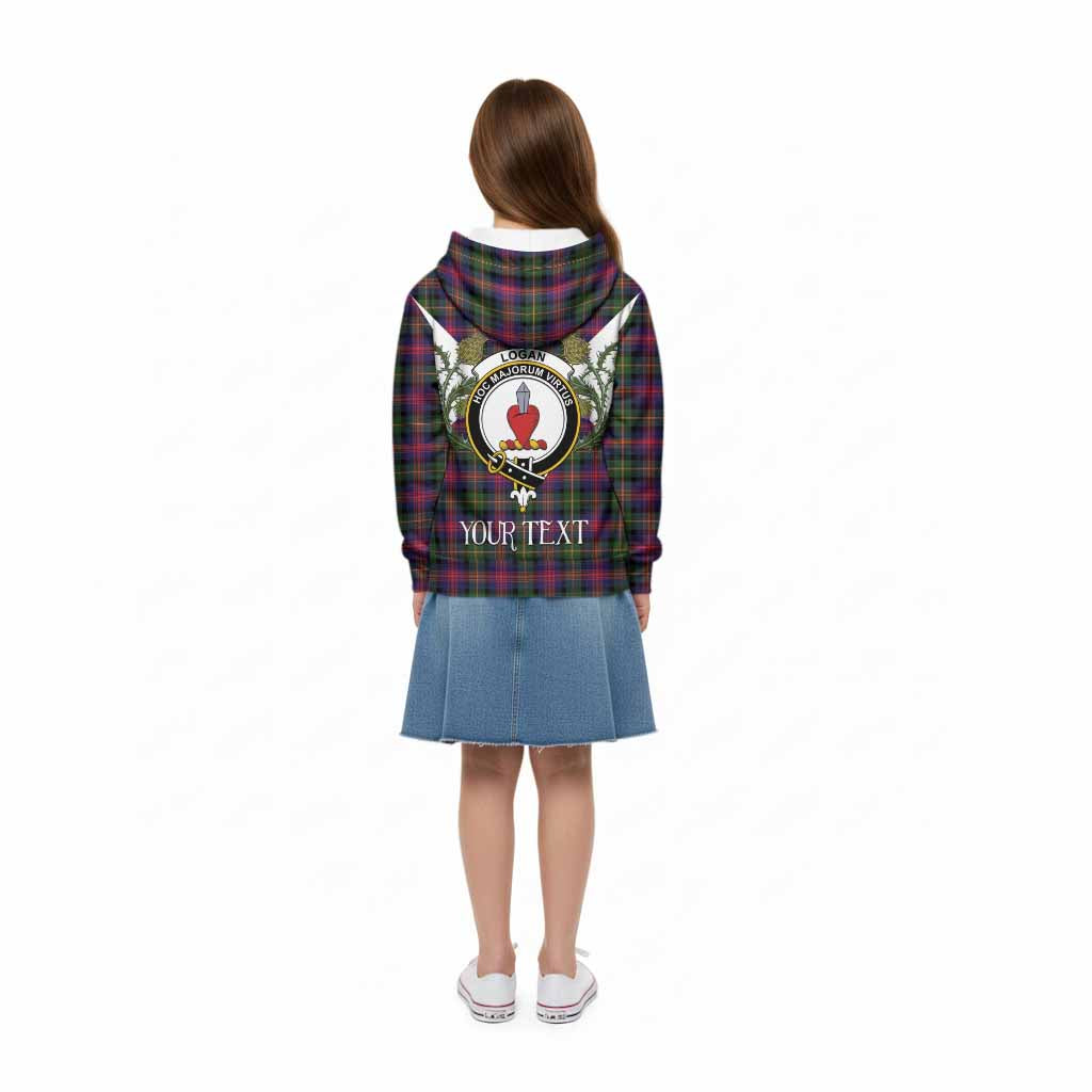 Logan Tartan Family Crest Kid Hoodie Scottish Burns Night Thistle Floral