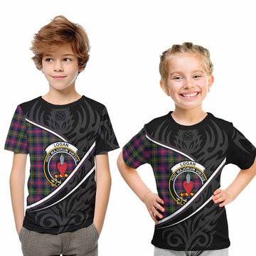 Logan Tartan Family Crest Kid T-shirt Celtic Scottish Thistle Floral