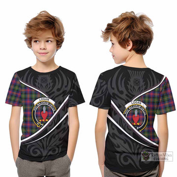 Logan Tartan Family Crest Kid T-shirt Celtic Scottish Thistle Floral