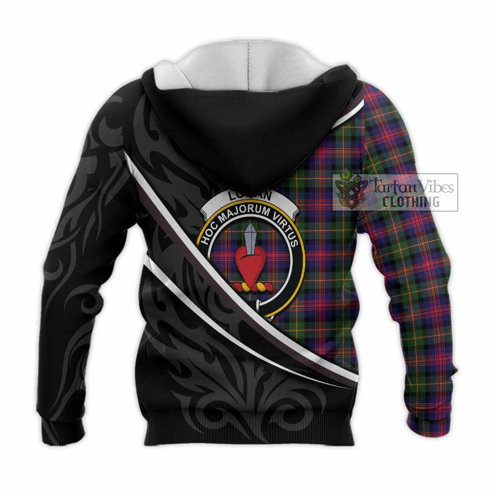 Logan Tartan Family Crest Knitted Hoodie Celtic Scottish Thistle Floral - Tartan Vibes Clothing