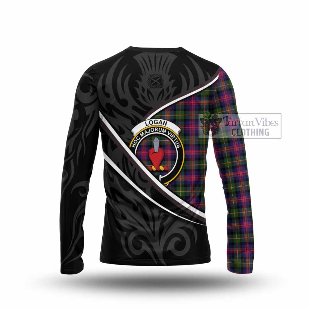 Logan Tartan Family Crest Long Sleeve T-Shirt Celtic Scottish Thistle Floral - Tartan Vibes Clothing