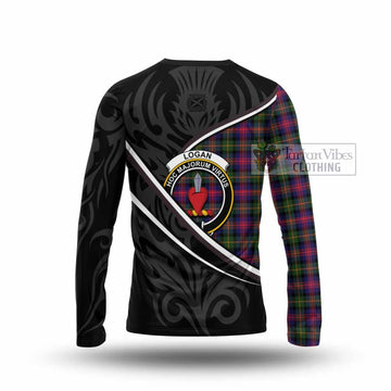 Logan Tartan Family Crest Long Sleeve T-Shirt Celtic Scottish Thistle Floral - Tartan Vibes Clothing