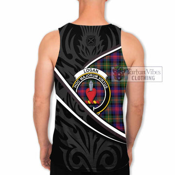 Logan Tartan Family Crest Men Tank Top Celtic Scottish Thistle Floral
