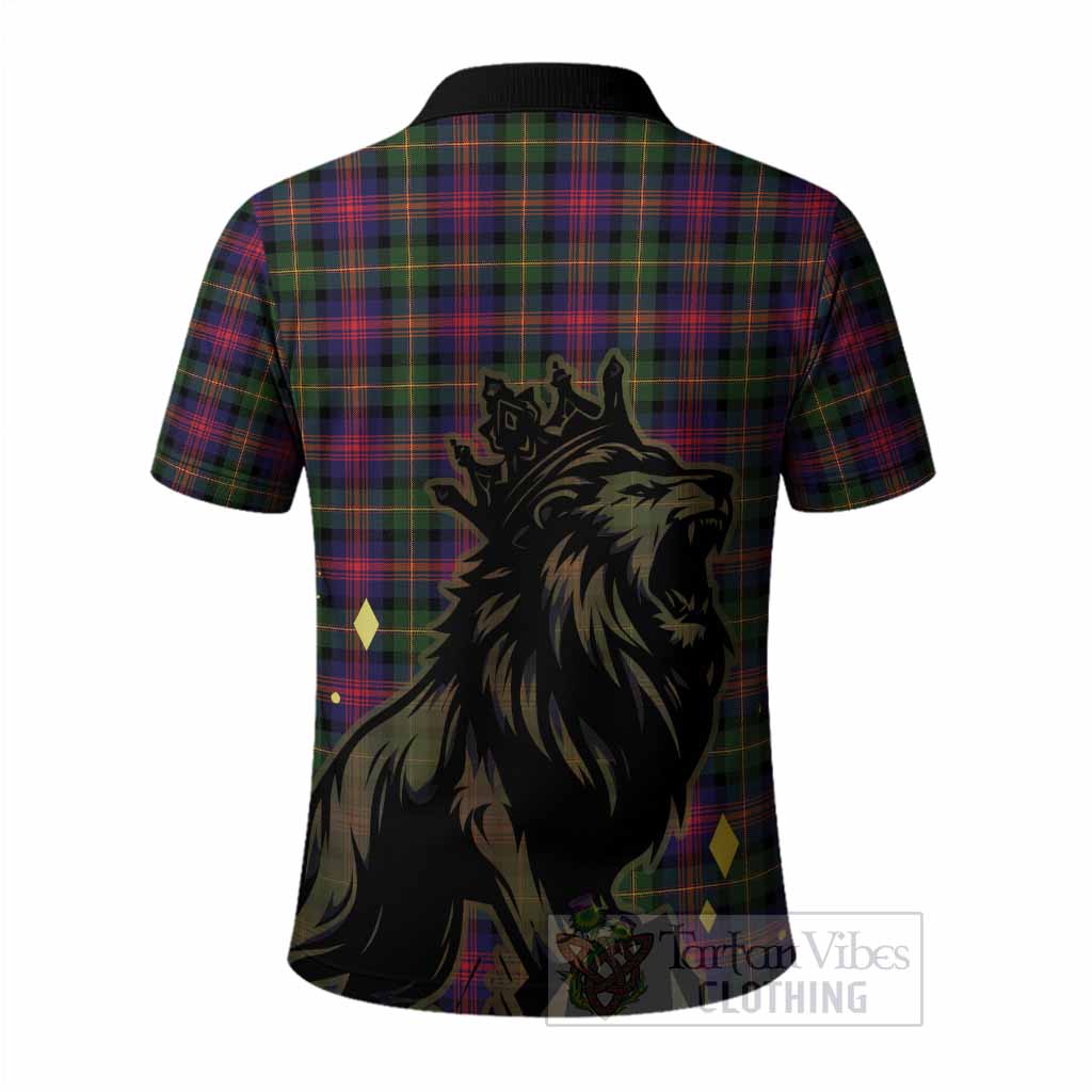 Logan Tartan Family Crest Polo Shirt Crowned Lion Roaring