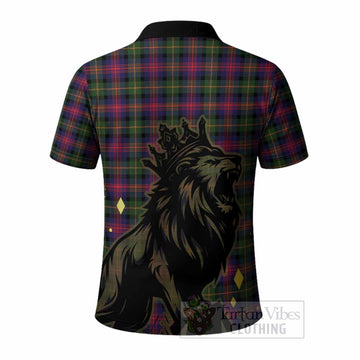 Logan Tartan Family Crest Polo Shirt Crowned Lion Roaring