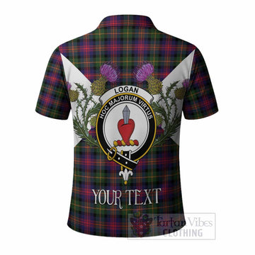 Logan Tartan Family Crest Polo Shirt Scottish Burns Night Thistle Floral