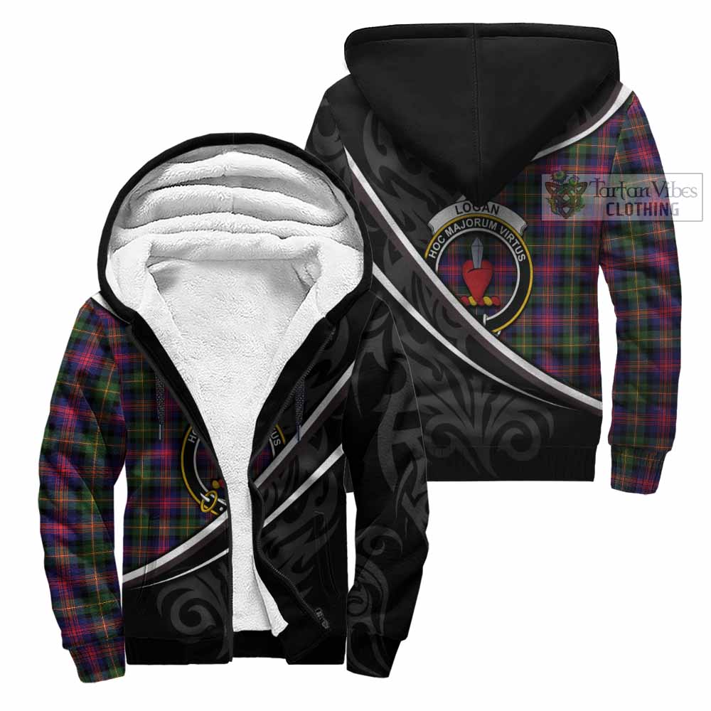 Logan Tartan Family Crest Sherpa Hoodie Celtic Scottish Thistle Floral - Tartan Vibes Clothing