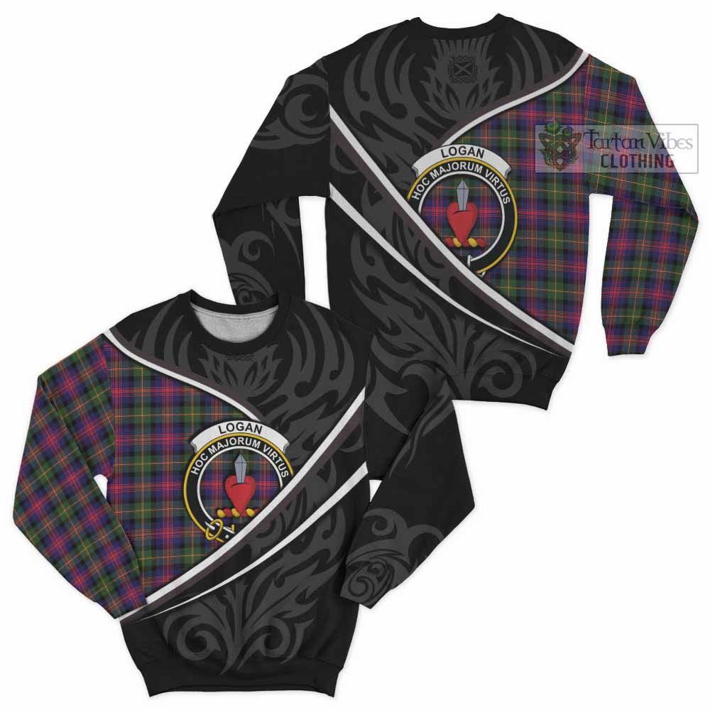 Logan Tartan Family Crest Sweatshirt Celtic Scottish Thistle Floral - Tartan Vibes Clothing