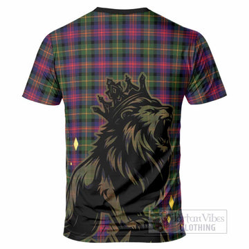 Logan Tartan Family Crest T-Shirt Crowned Lion Roaring