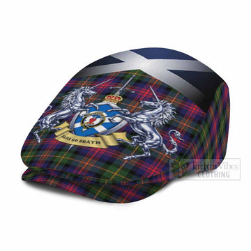 Logan Tartan Flat Cap, Jeff Cap Alba Gu Brath Unicorn Crest