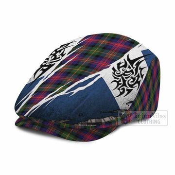 Logan Tartan Flat Cap, Jeff Cap Scotland Flag Ripped Tribal Design