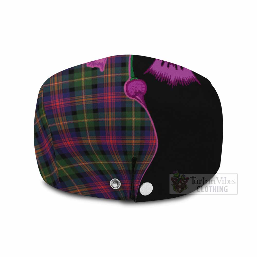 Logan Tartan Flat Cap, Jeff Cap Traditional Scottish Thistle