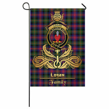 Logan Tartan Garden Flag with Highland Thistle Cherish Family Crest Style