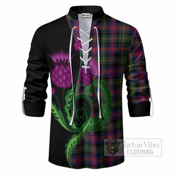 Logan Tartan Ghillie Shirt Traditional Scottish Thistle