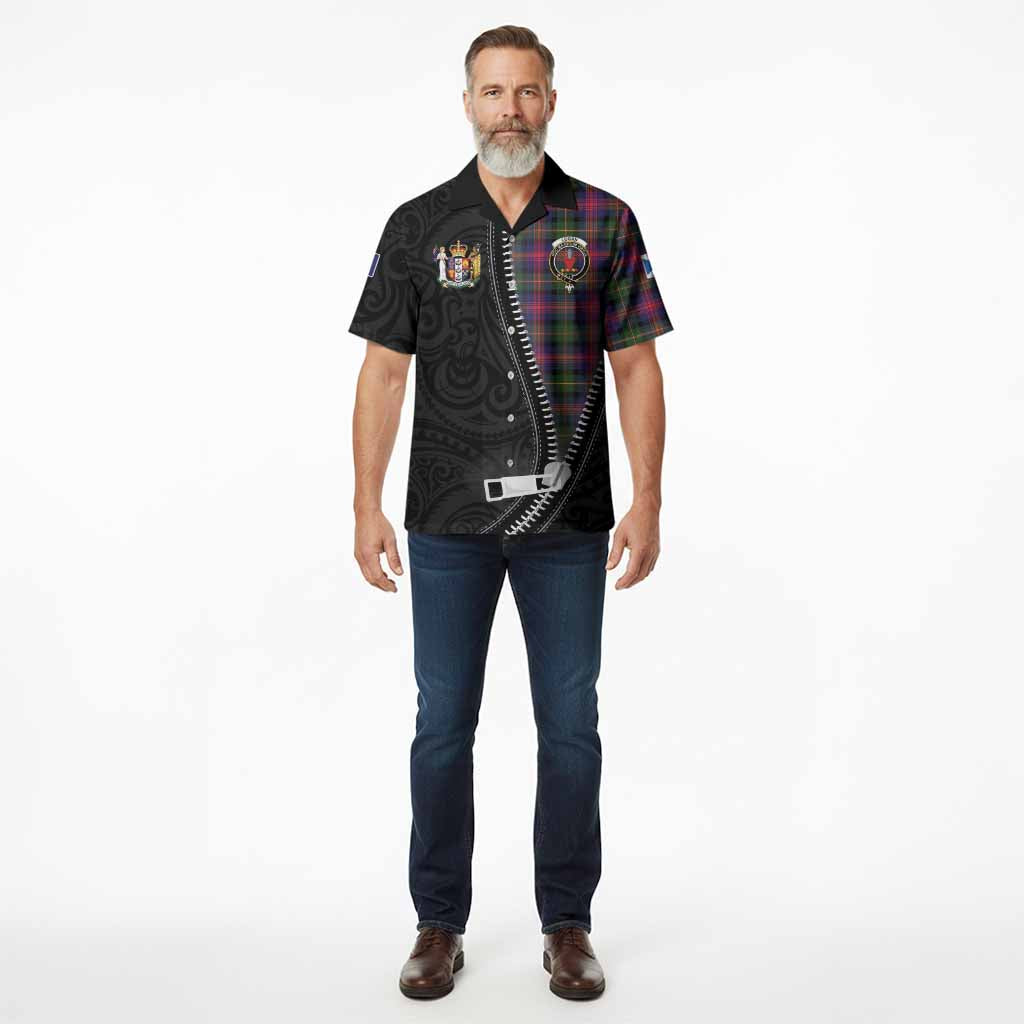 Logan Tartan Hawaiian Shirt New Zealand Pattern Unique Zipper Stylized