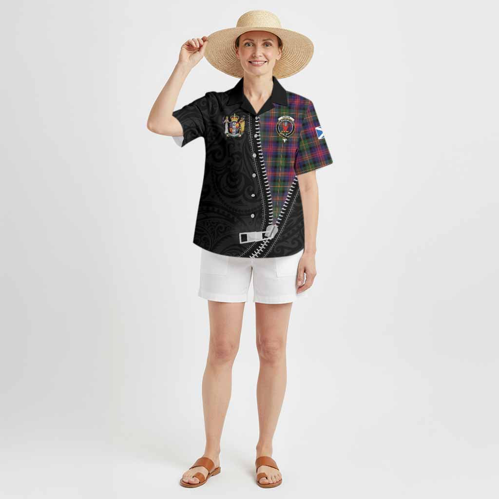 Logan Tartan Hawaiian Shirt New Zealand Pattern Unique Zipper Stylized