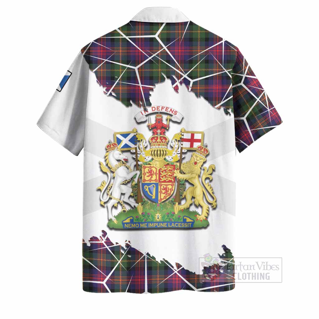 Logan Tartan Hawaiian Shirt with Family Crest and Lion Rampant Grunge Style
