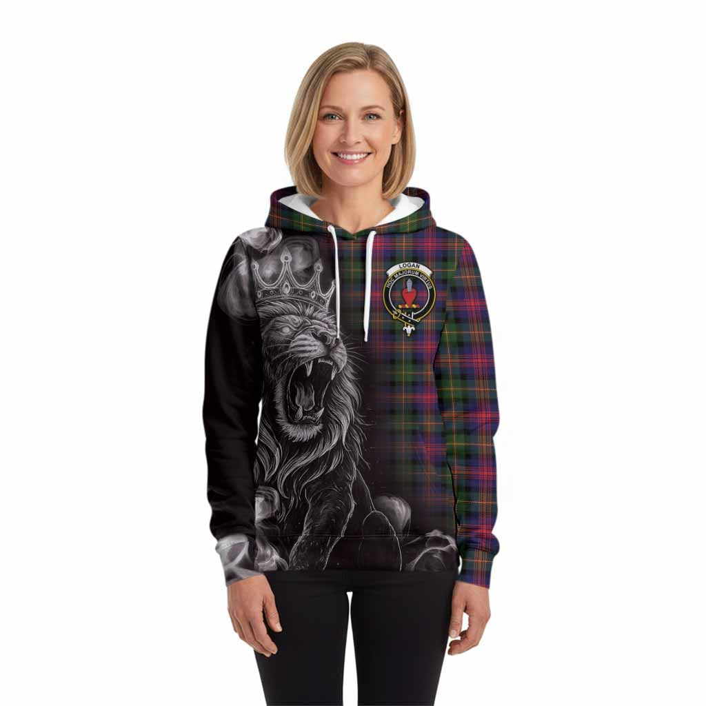 Logan Tartan Hoodie Roaring Lion Heritage