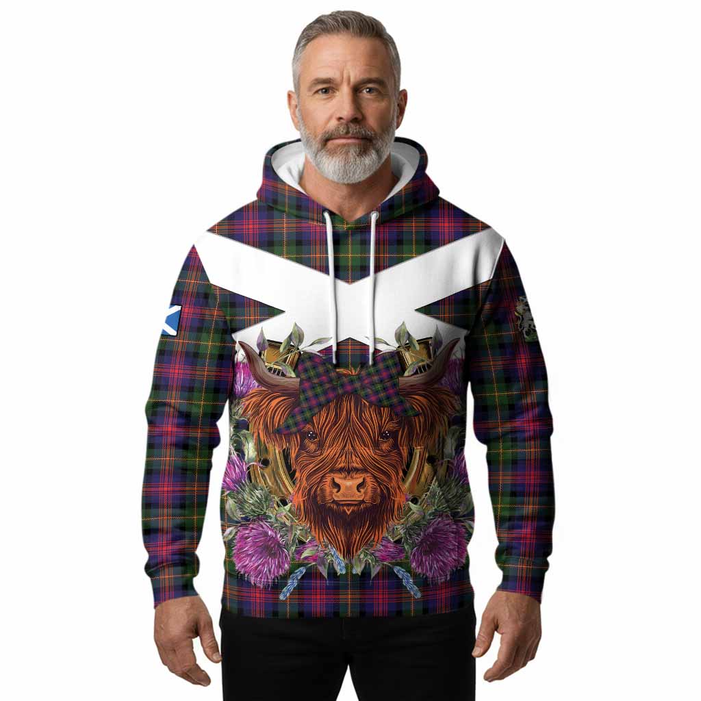Logan Tartan Hoodie Scottish Thistle Heilan Coo