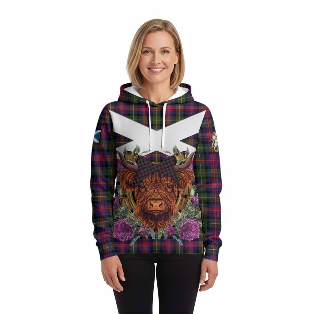 Logan Tartan Hoodie Scottish Thistle Heilan Coo