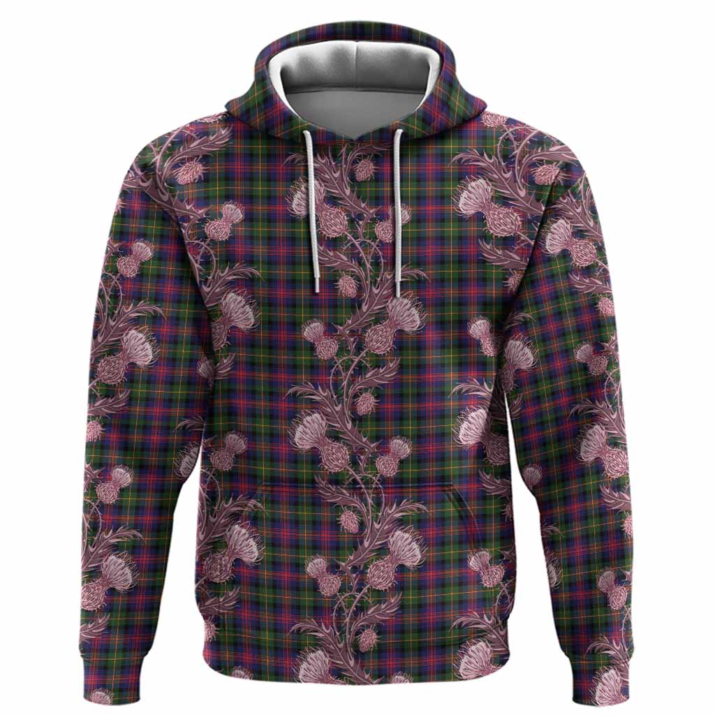 Logan Tartan Hoodie Seamless Scottish Thistle Flowers