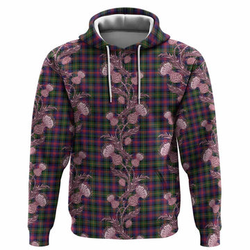 Logan Tartan Hoodie Seamless Scottish Thistle Flowers