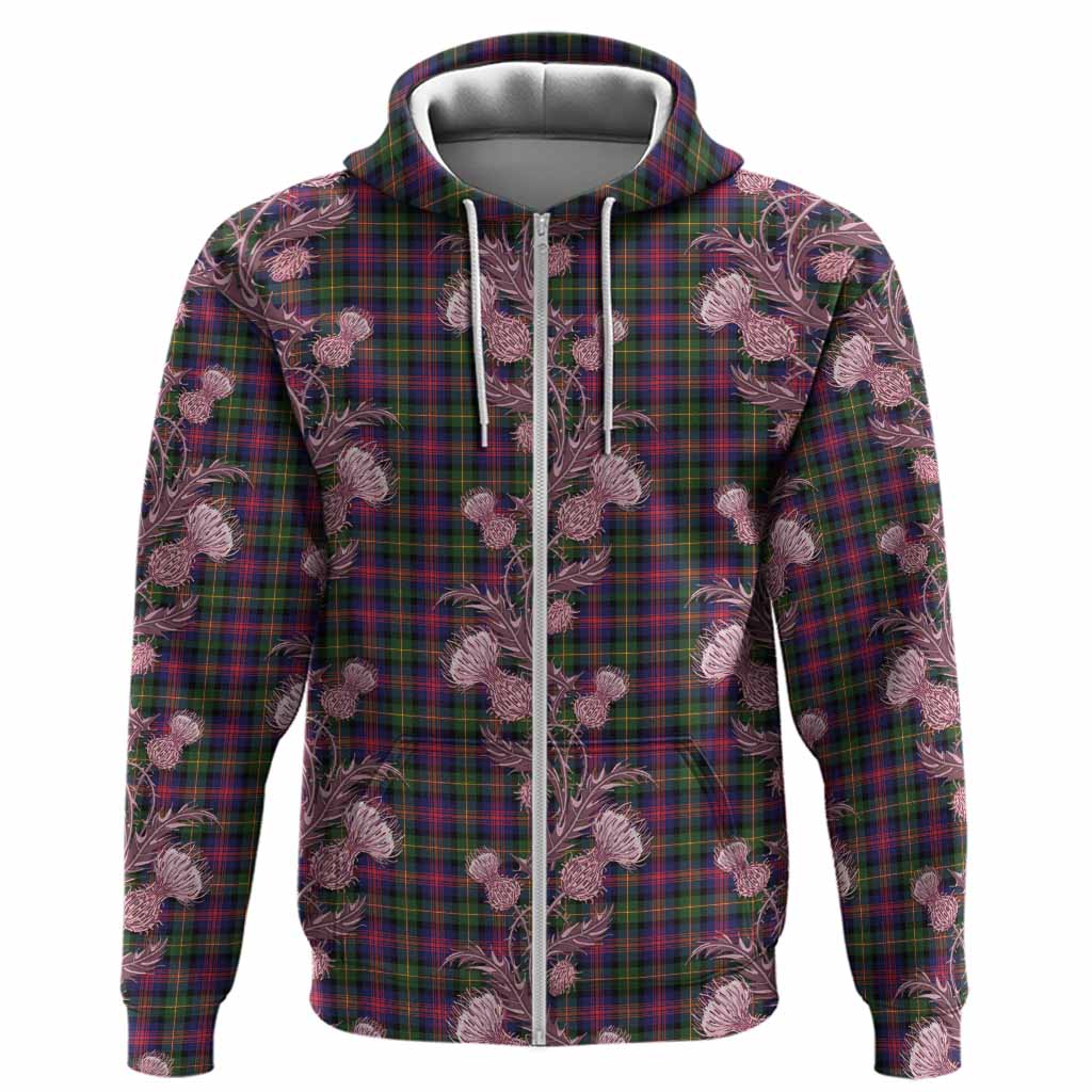 Logan Tartan Hoodie Seamless Scottish Thistle Flowers