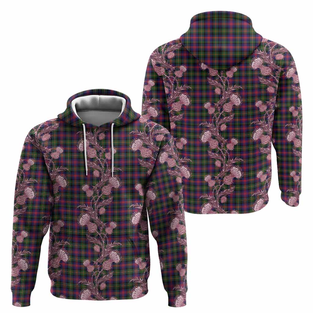 Logan Tartan Hoodie Seamless Scottish Thistle Flowers