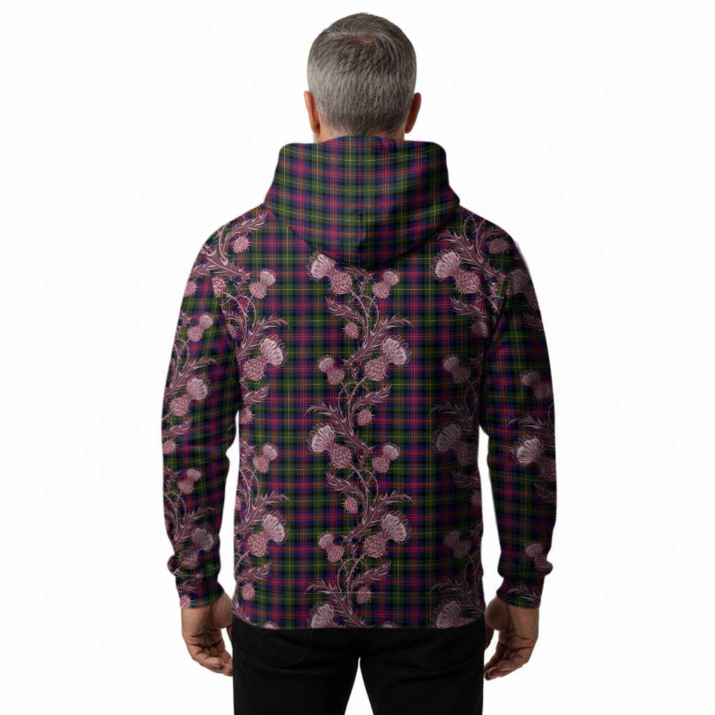 Logan Tartan Hoodie Seamless Scottish Thistle Flowers