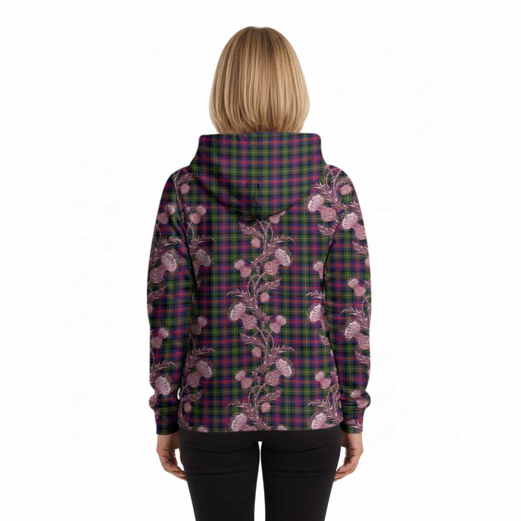Logan Tartan Hoodie Seamless Scottish Thistle Flowers