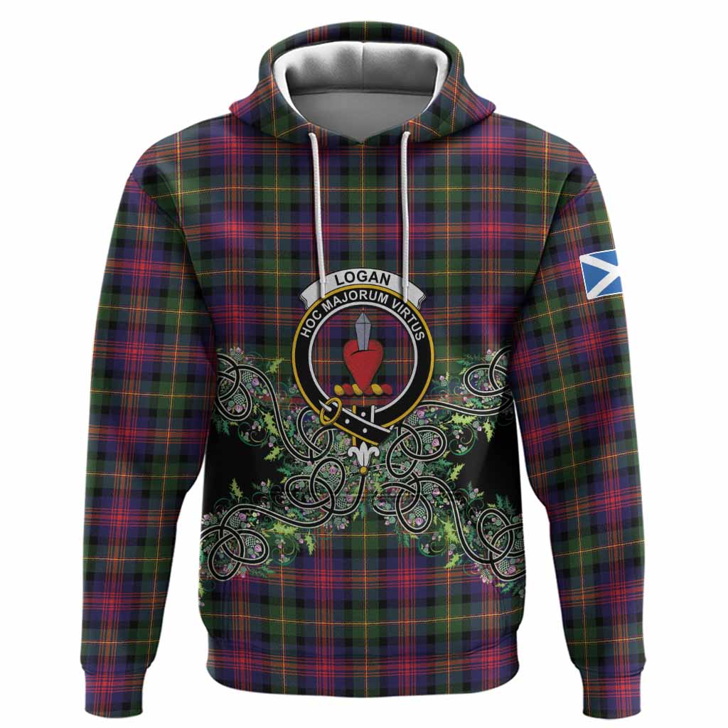 Logan Tartan Hoodie Thistle Scottish Spirit