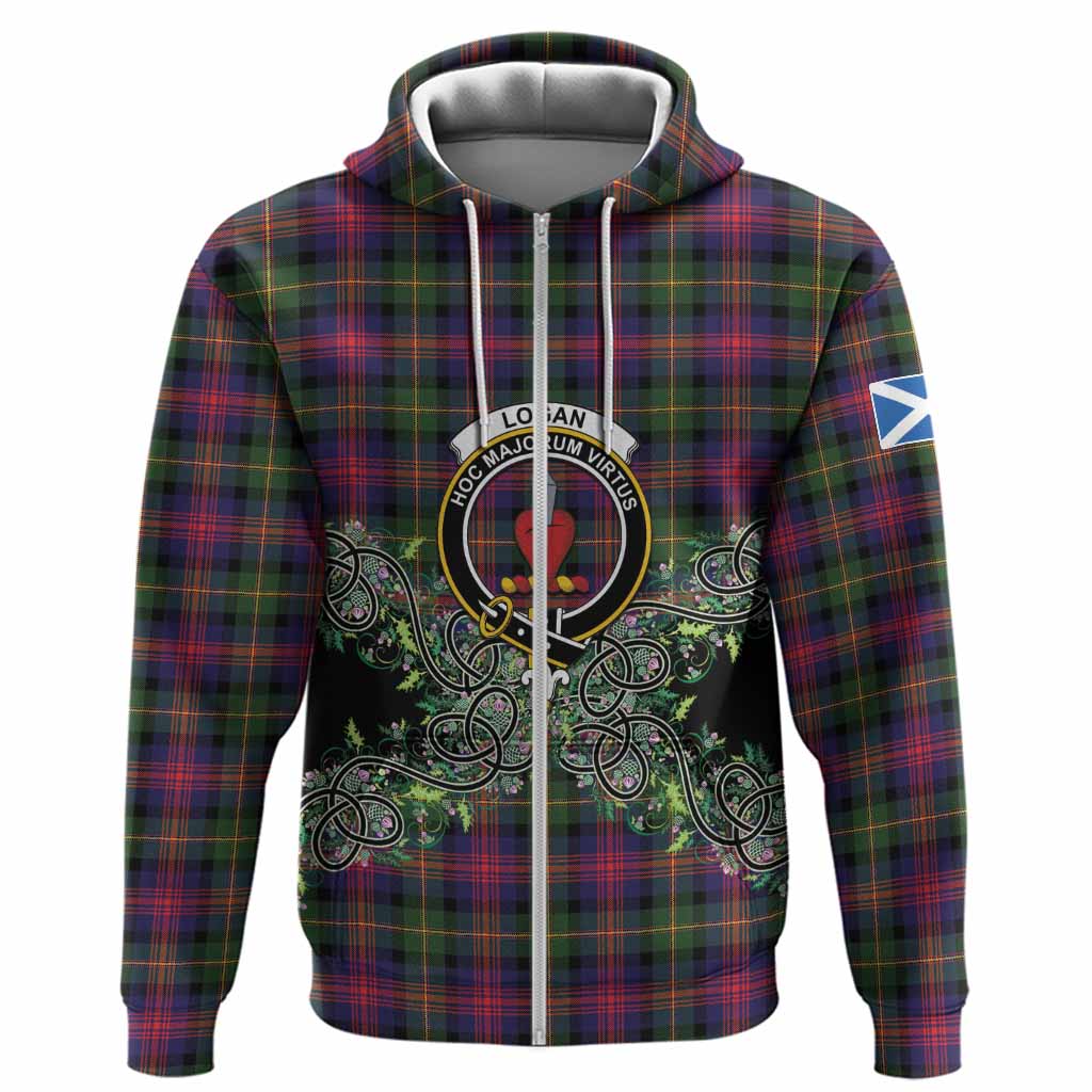 Logan Tartan Hoodie Thistle Scottish Spirit