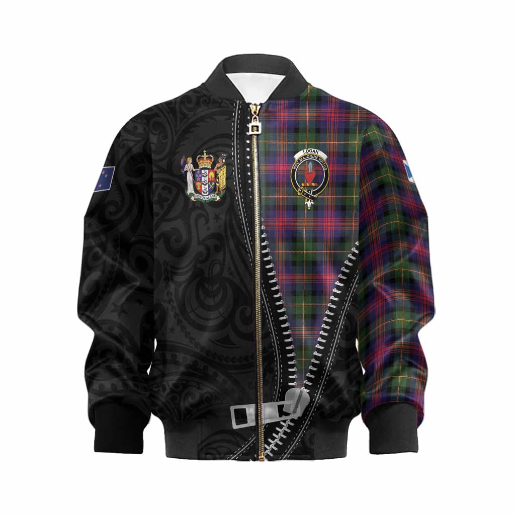 Logan Tartan Kid Bomber Jacket New Zealand Pattern Unique Zipper Stylized