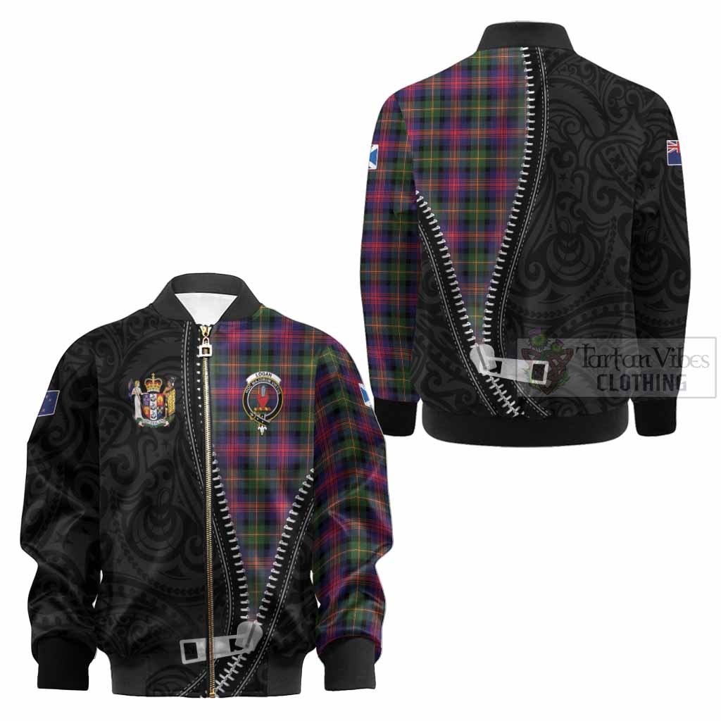 Logan Tartan Kid Bomber Jacket New Zealand Pattern Unique Zipper Stylized