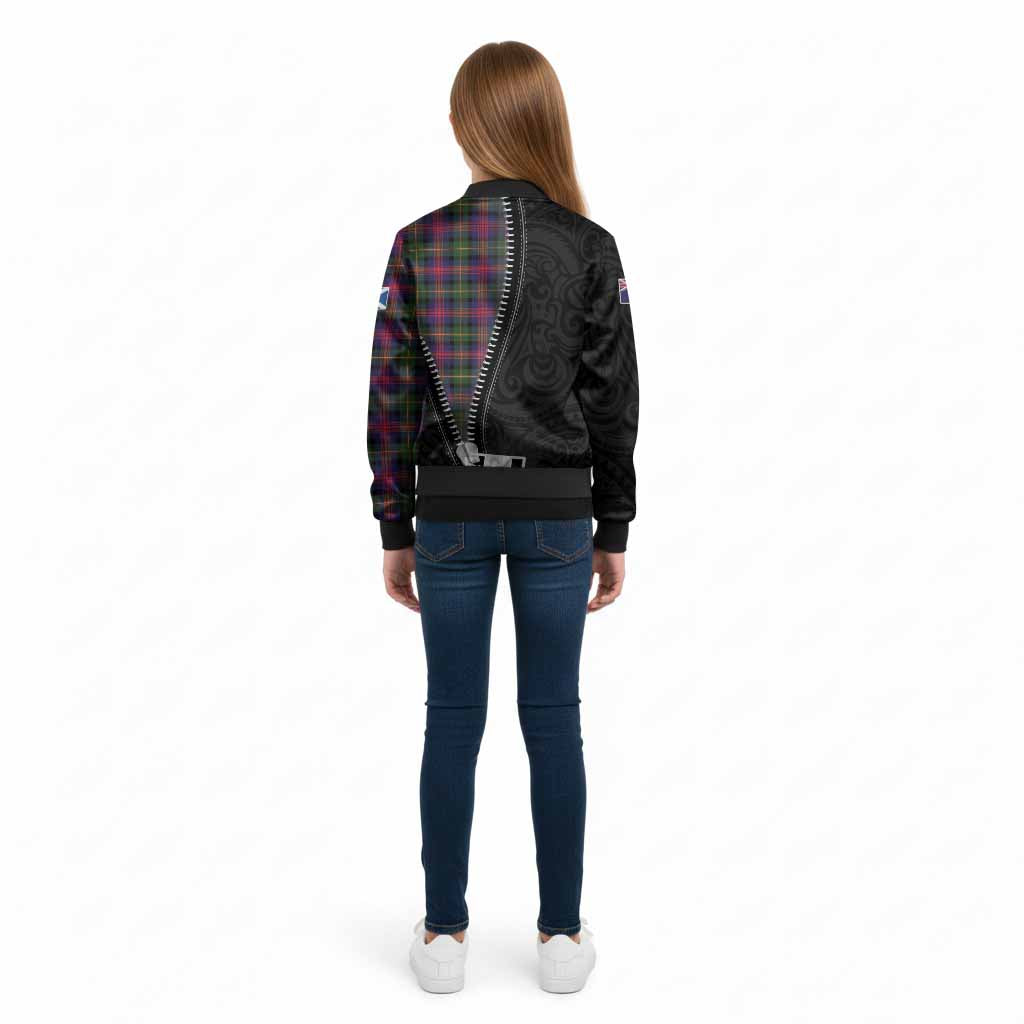 Logan Tartan Kid Bomber Jacket New Zealand Pattern Unique Zipper Stylized