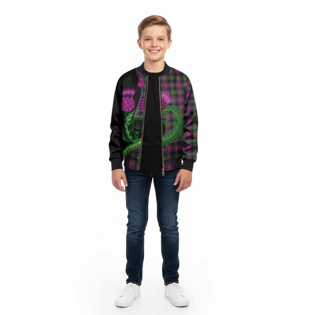 Logan Tartan Kid Bomber Jacket Traditional Scottish Thistle